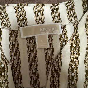 Michael Kors Chain Pattern Top in Cream and Gold